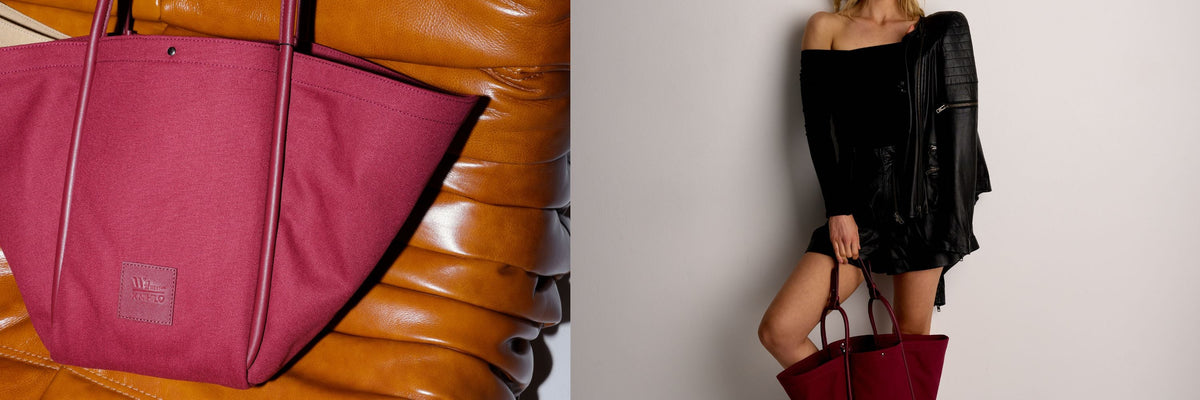 Luxe gifts by WEST 14TH: a red canvas and leather tote bag