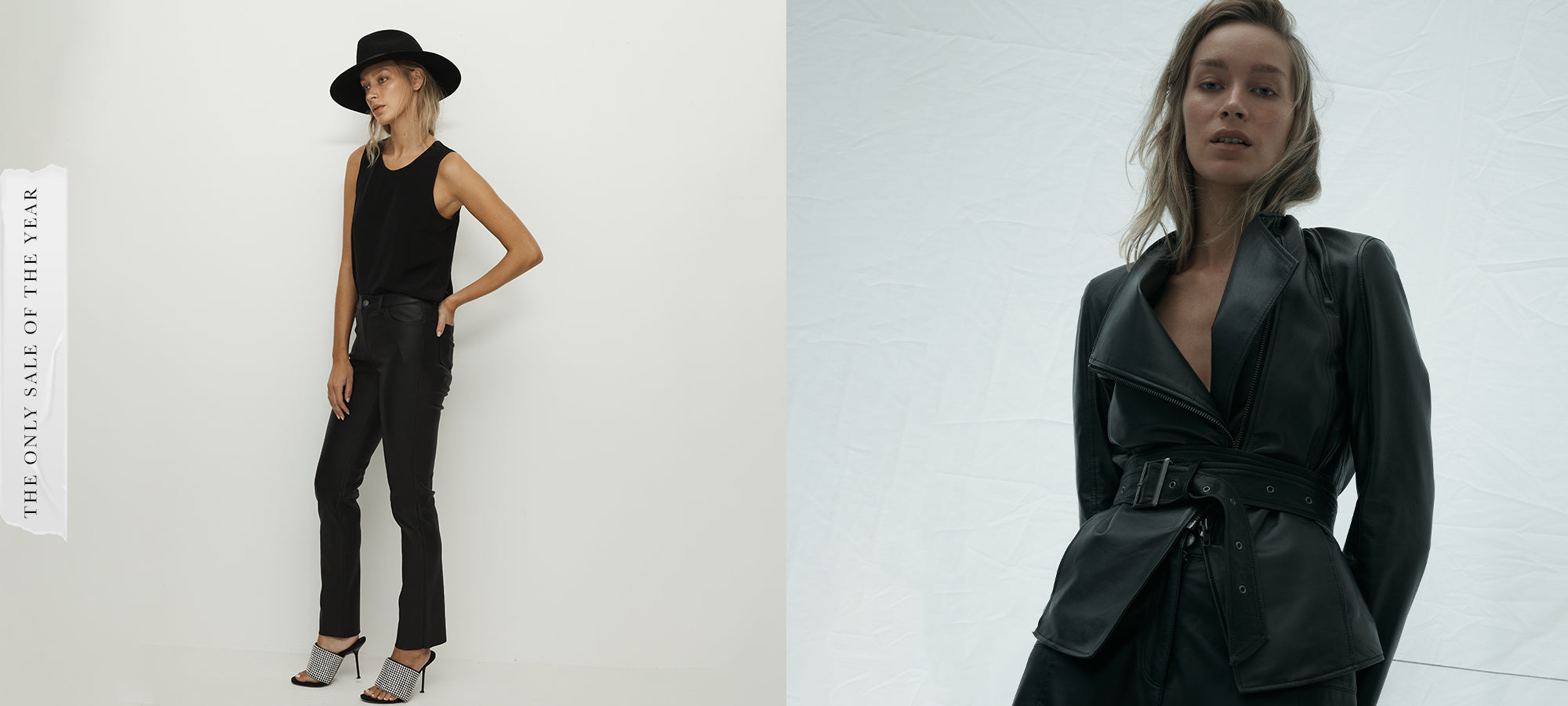 Women wearing leather jacket