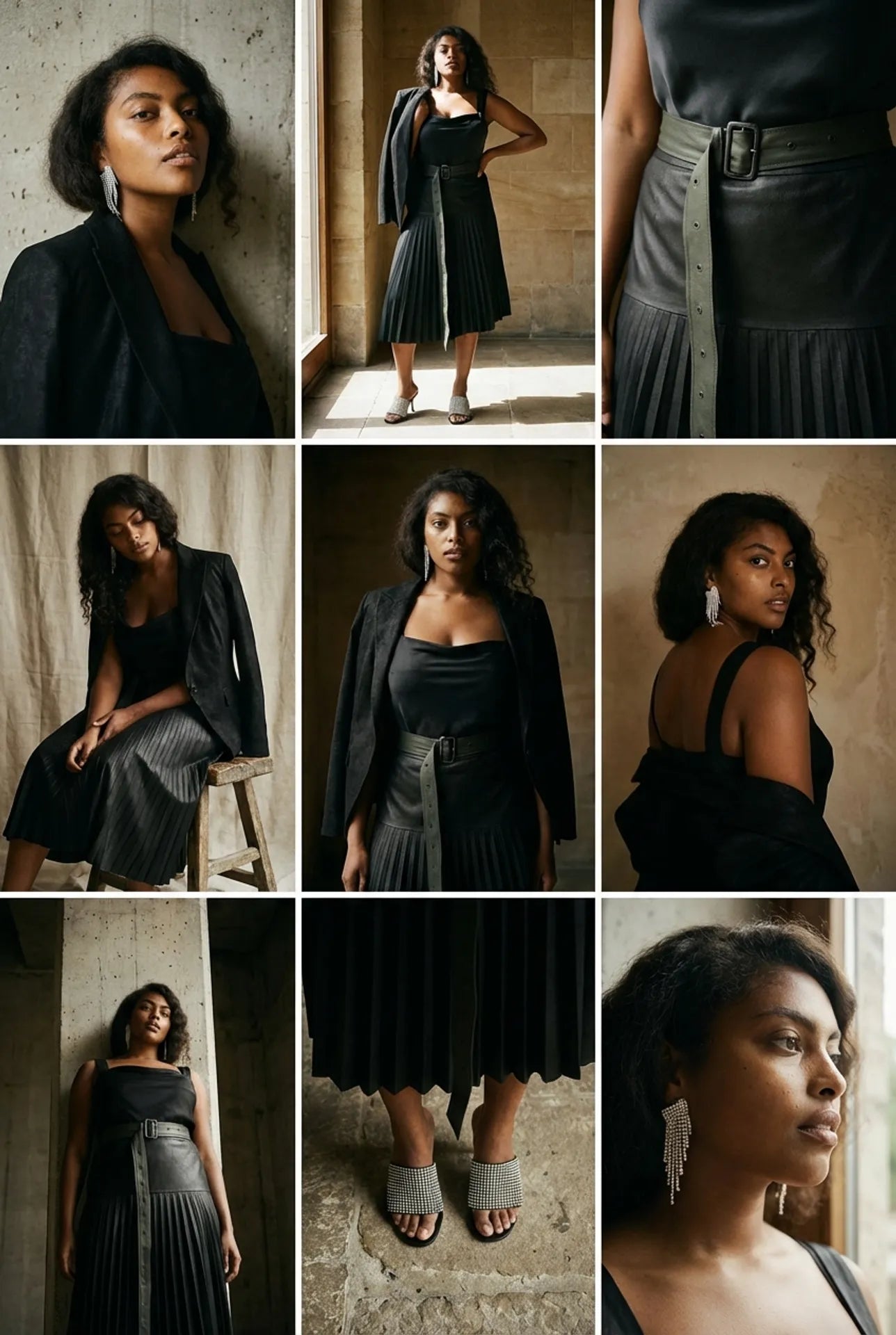 Automation - Park Avenue Pleated Skirt Black Leather