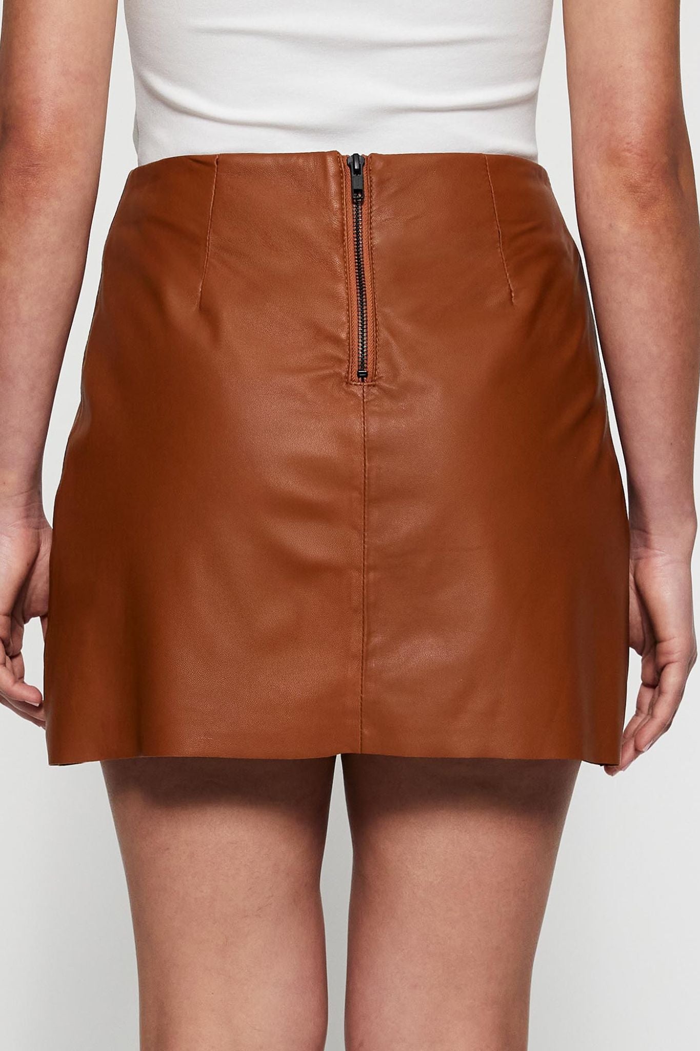 Rockefeller A-line Leather Skirt Orche Leather