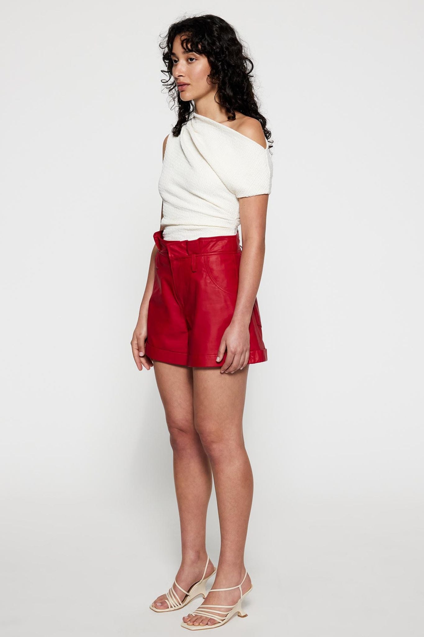 Sullivan Paperbag Short Lipstick Red Leather