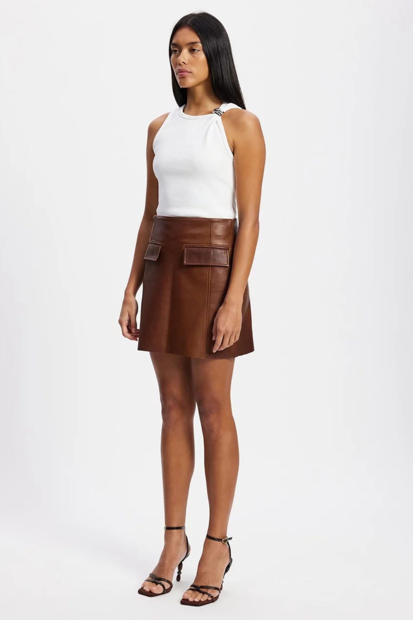 Delmar Skirt - Vintage Chocolate Leather