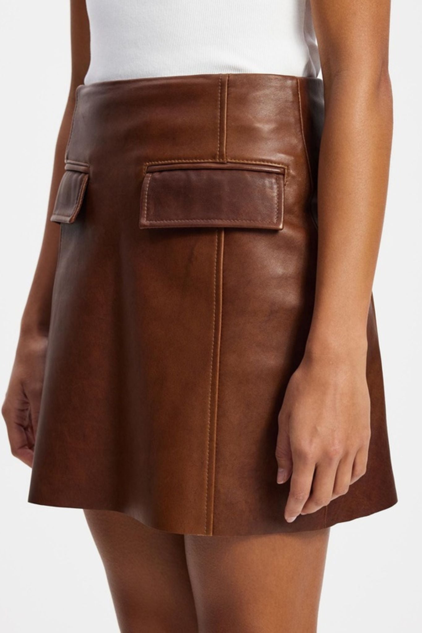Delmar Skirt - Vintage Chocolate Leather