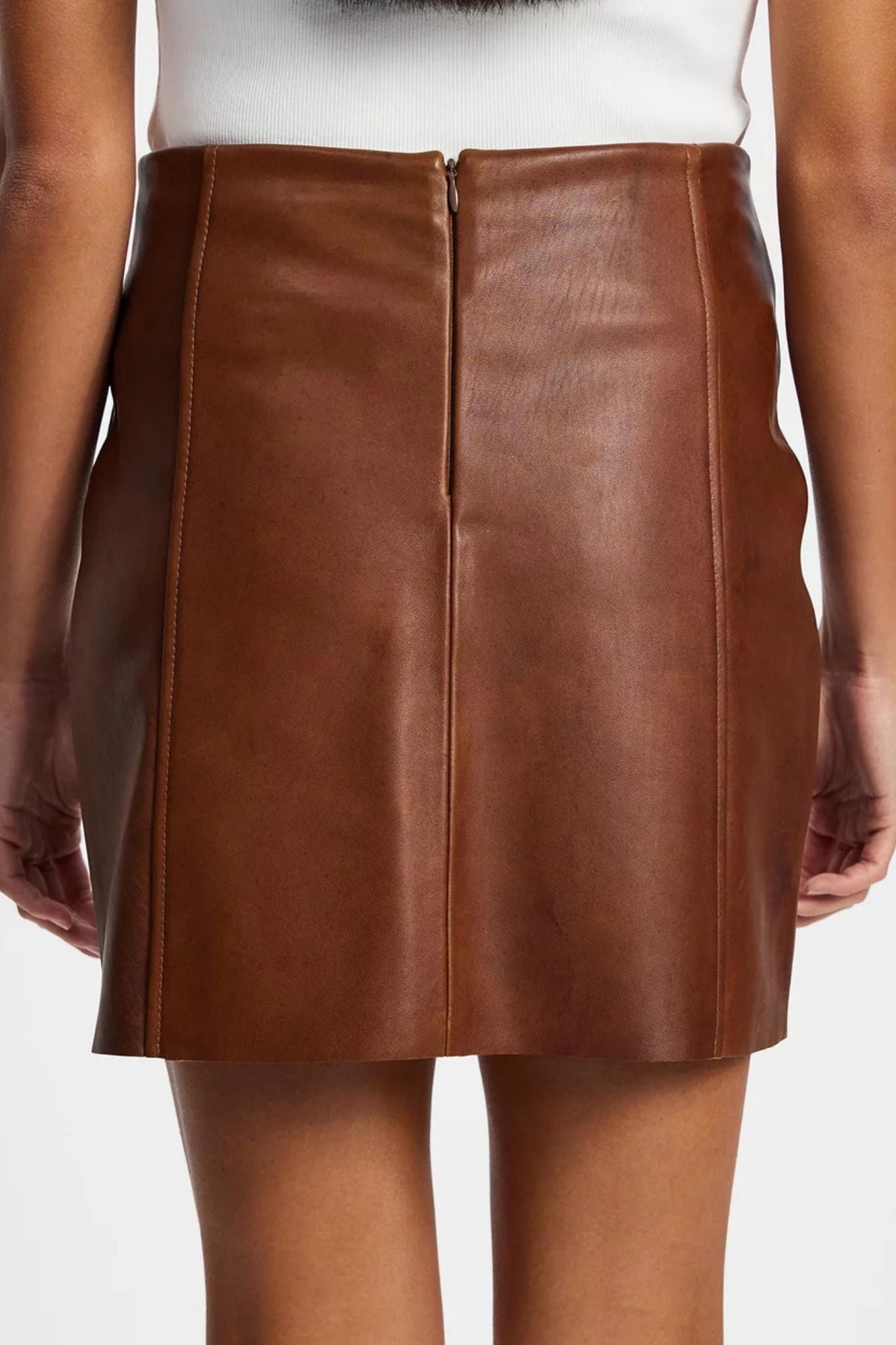 Delmar Skirt - Vintage Chocolate Leather