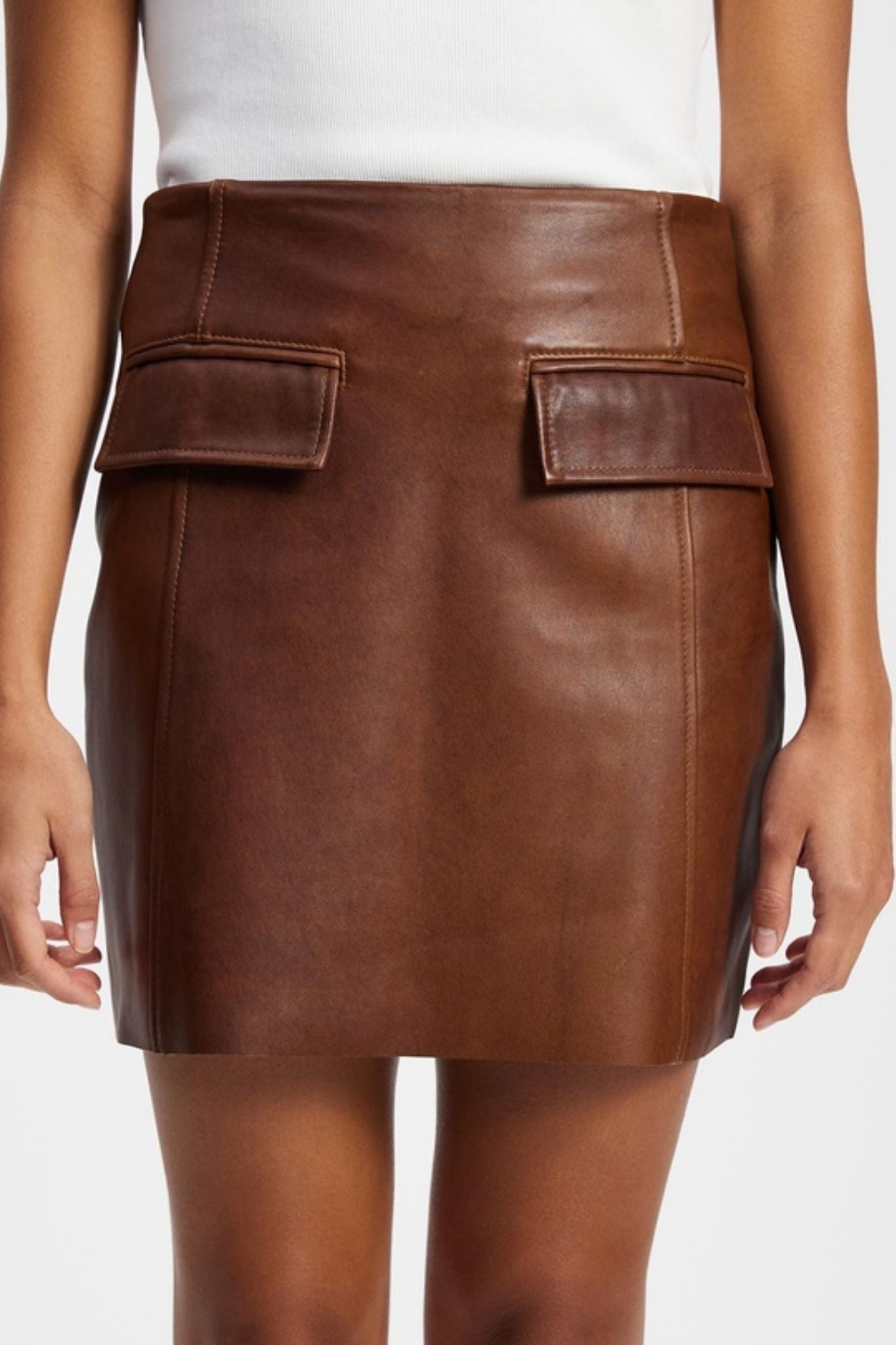 Delmar Skirt - Vintage Chocolate Leather