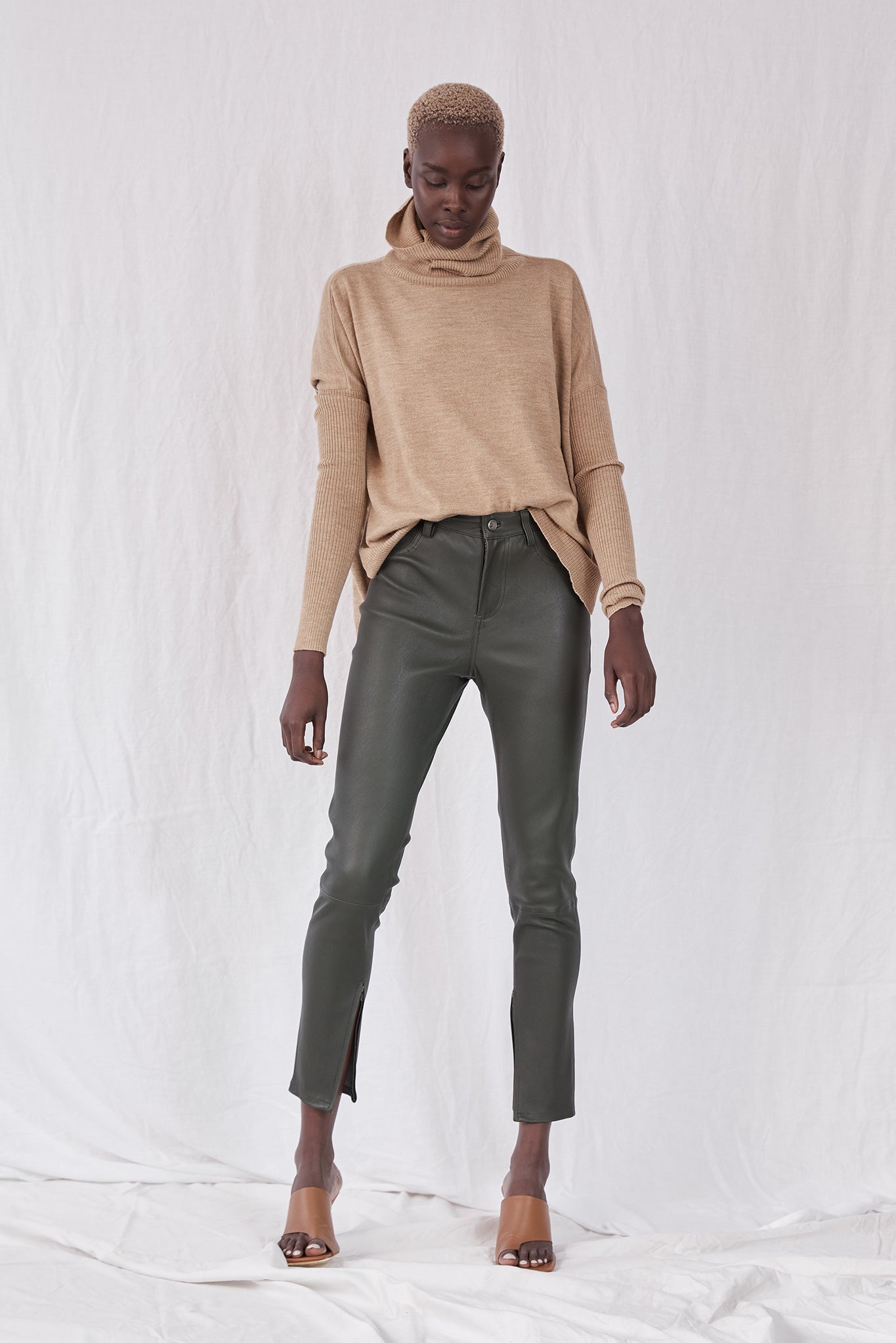 Houston High Rise Legging Deep Depths Stretch Leather - SAMPLE