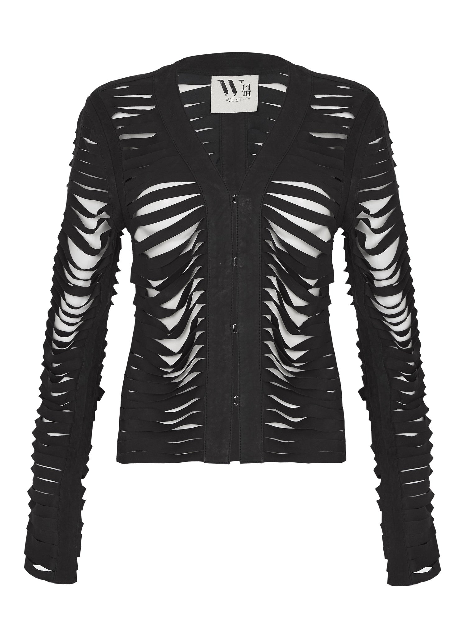 The Balmain Shredded Jacket Black Leather - SAMPLE