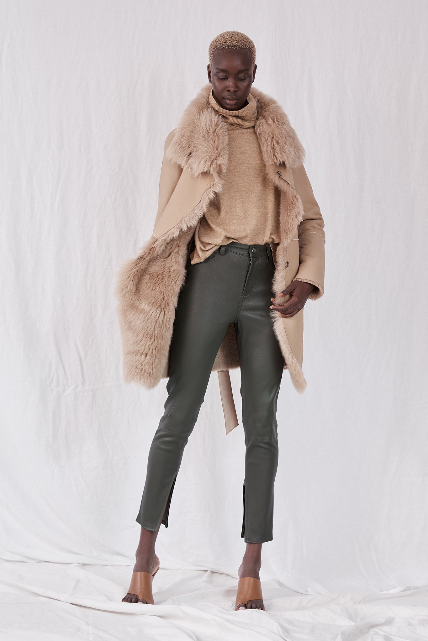 Designer shearling coat best sale