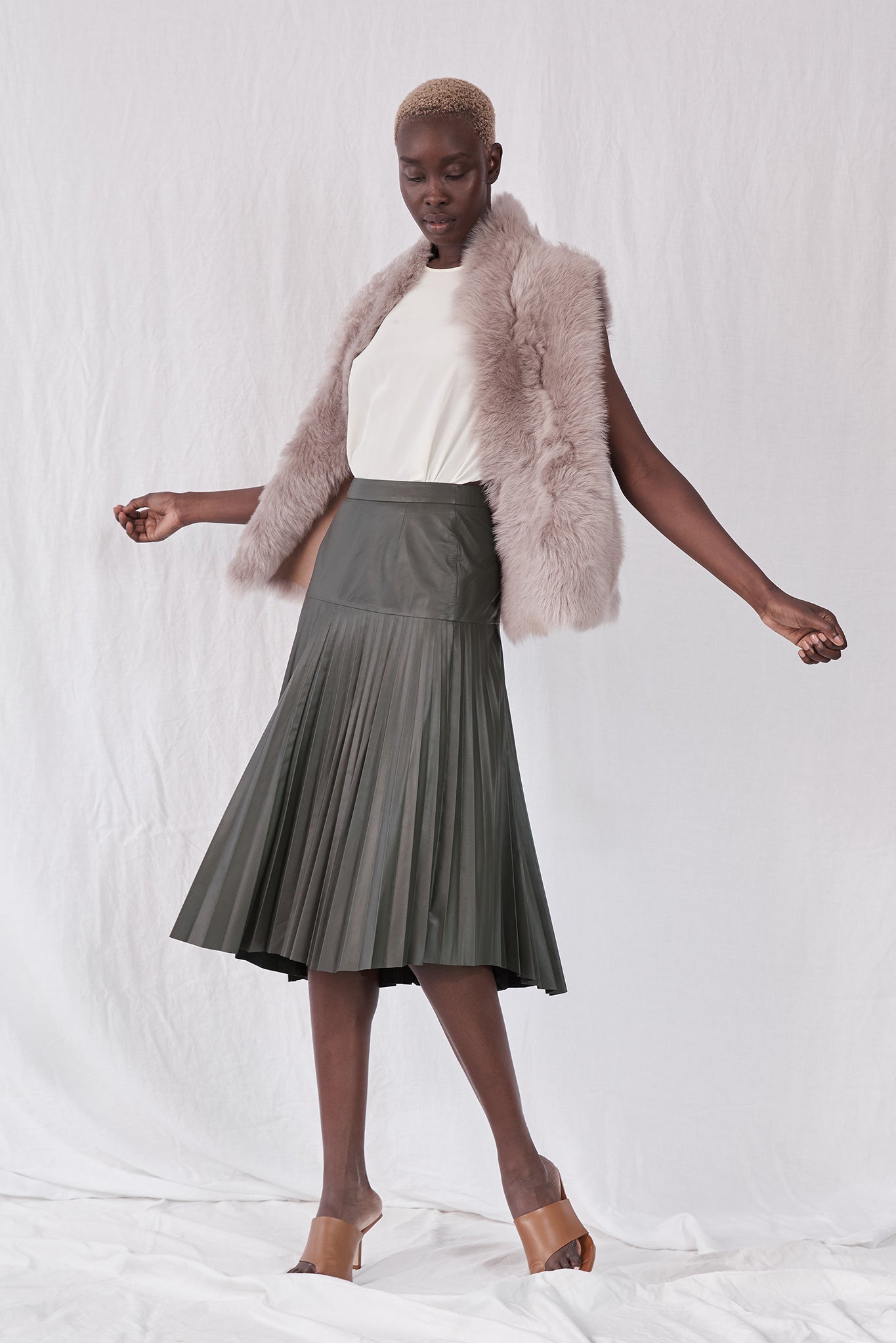 Olive green sale skirts vest
