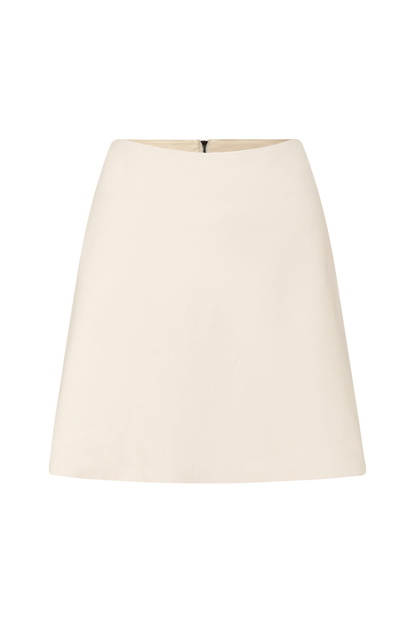 Rockefeller A-line Leather Skirt Seashell Leather - SAMPLE
