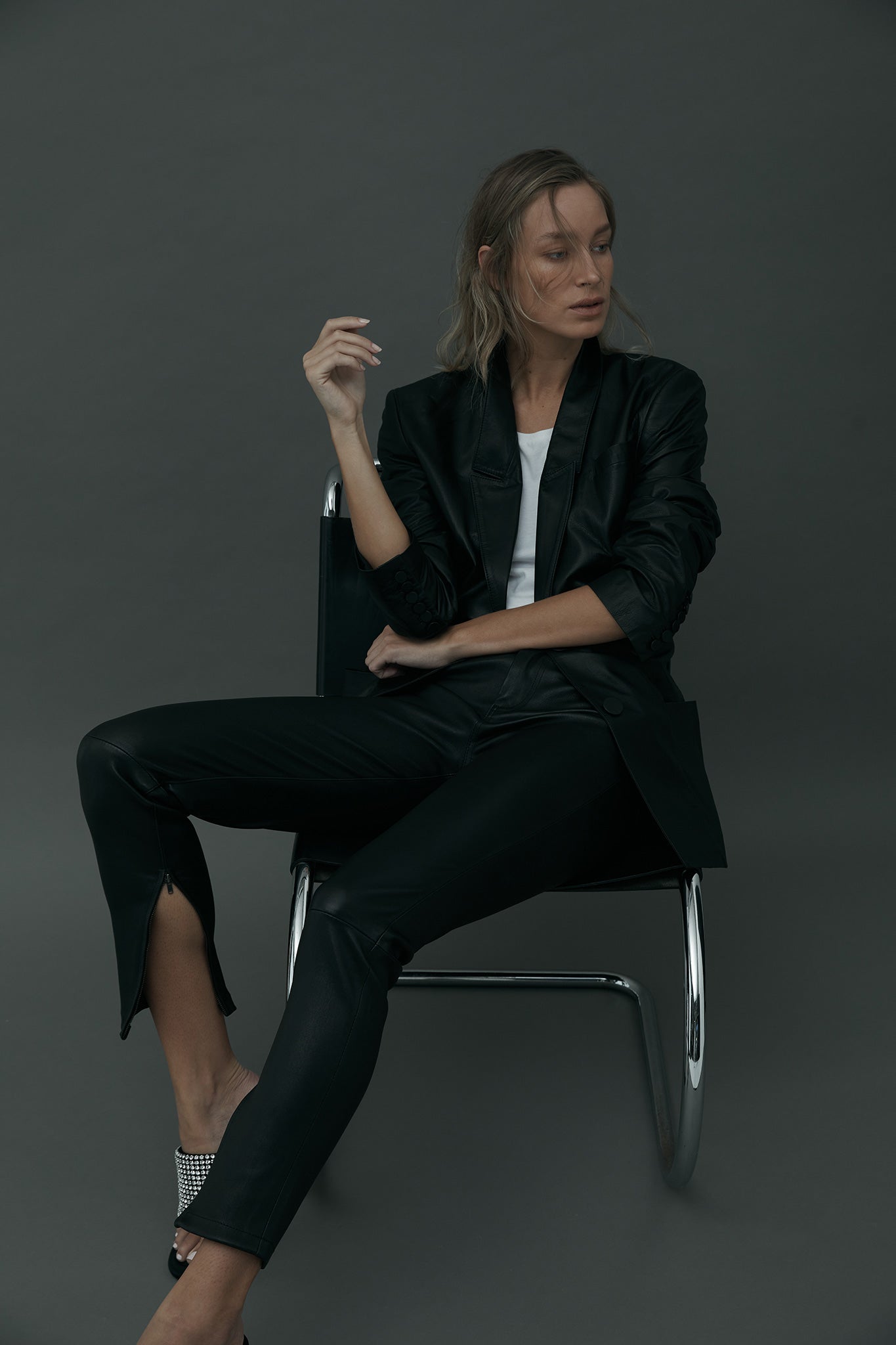 Broome Blazer Black Leather