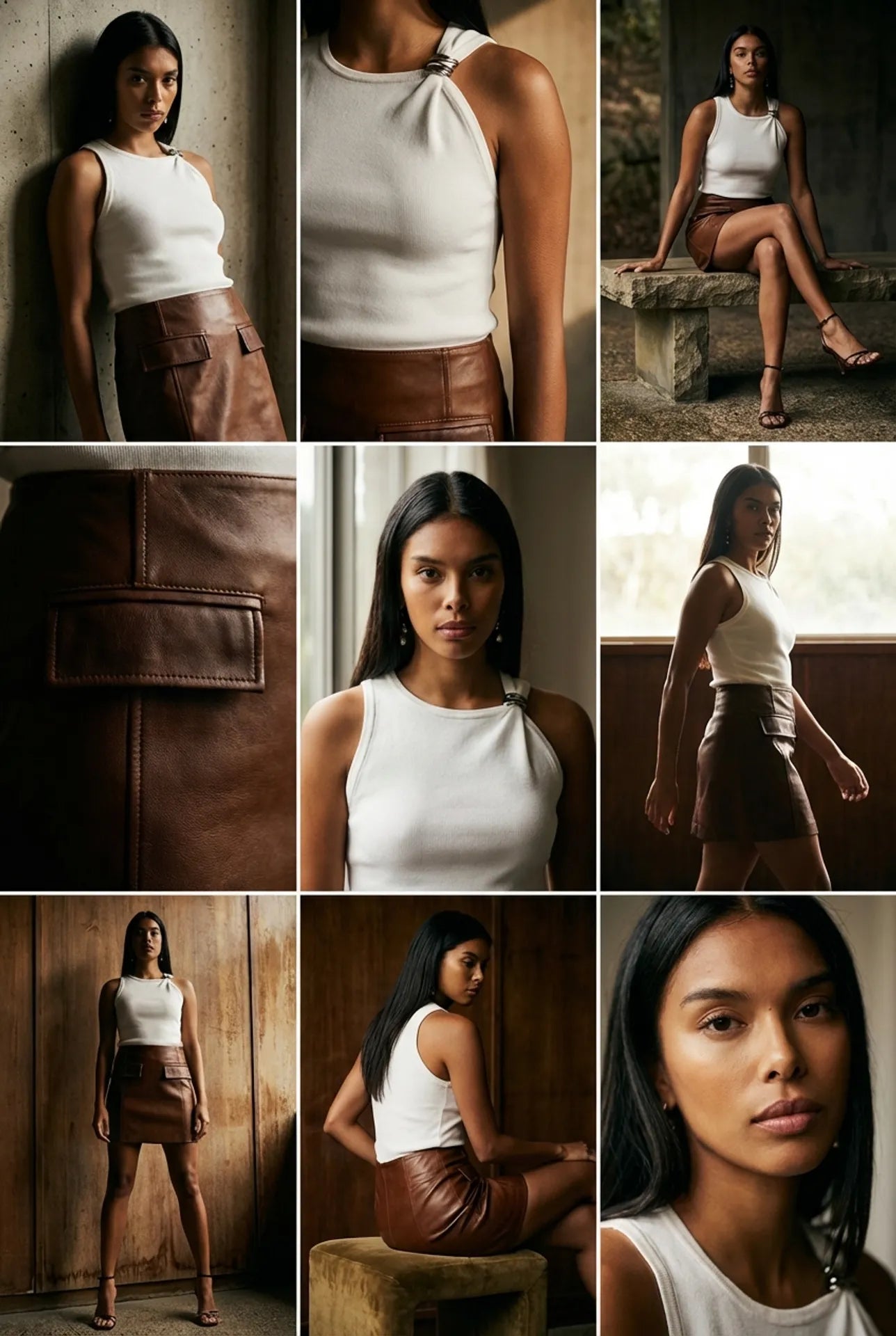 Automation - Delmar Skirt - Vintage Chocolate Leather