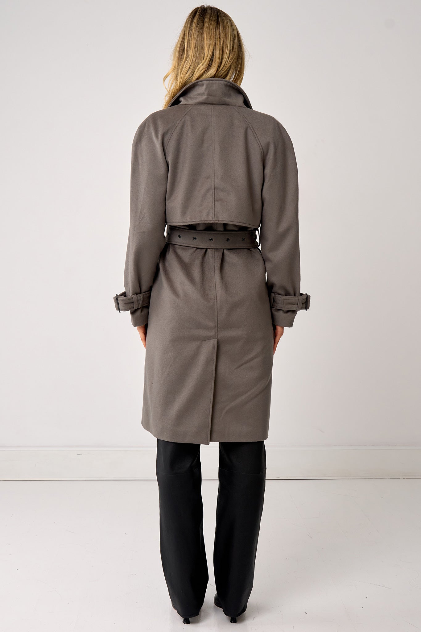 Soho Slouch Trench Grey Wool