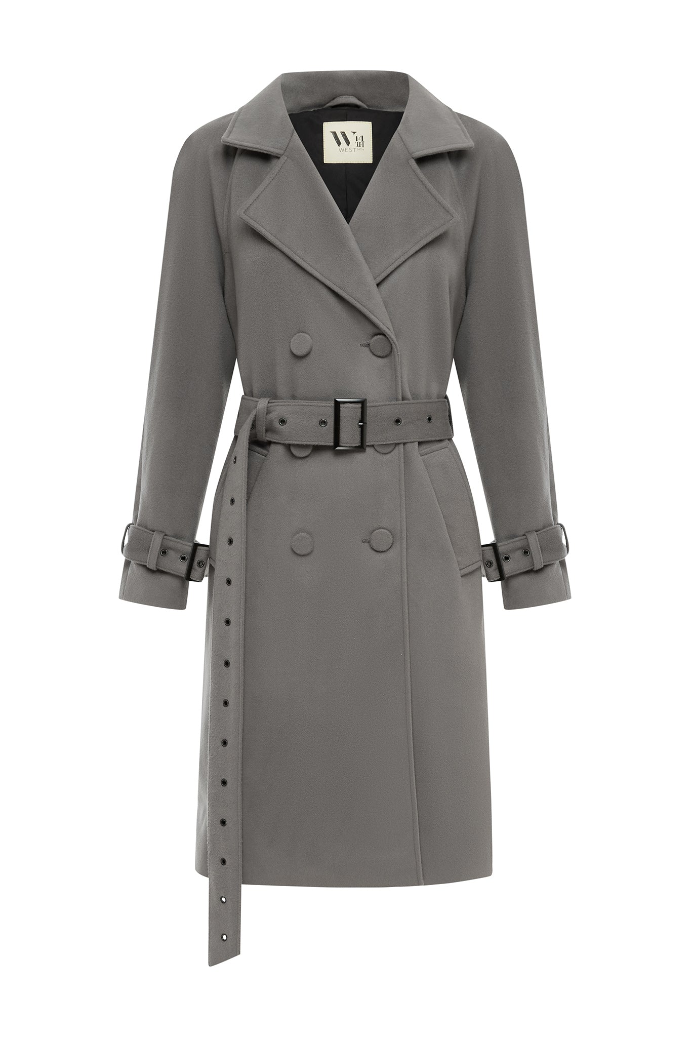 Soho Slouch Trench Grey Wool