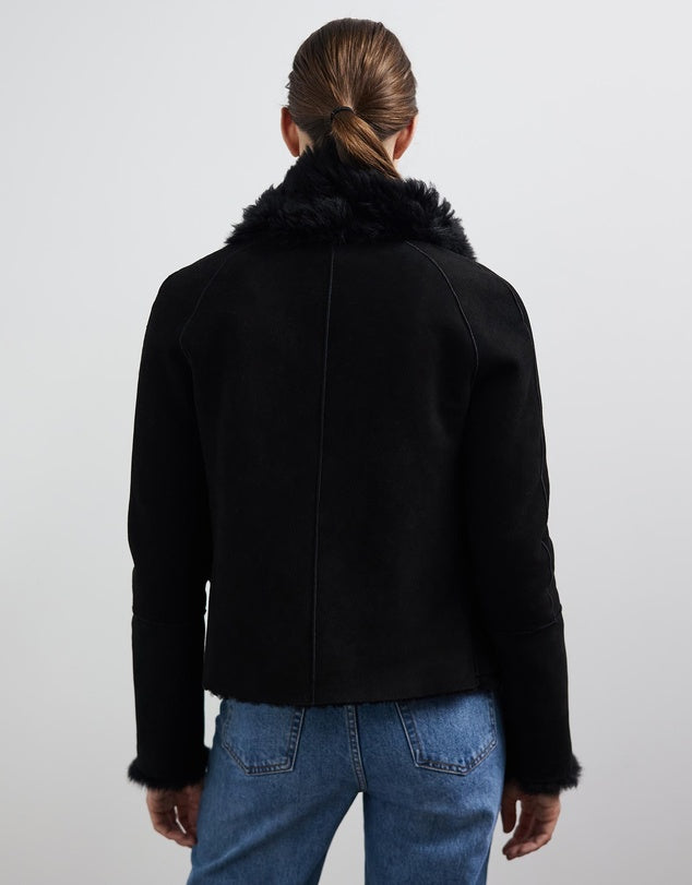 Spring Street Shearling Coat Black Shearling