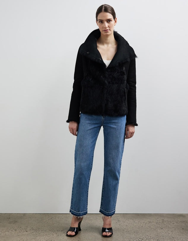 Spring Street Shearling Coat Black Shearling