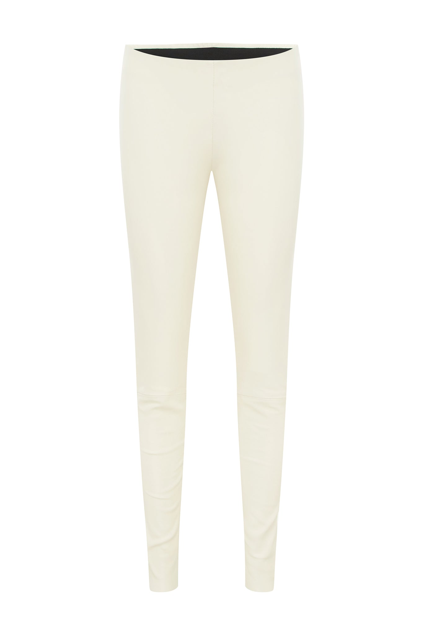 West Broadway Sleek Leather Leggings Seashell White Leather