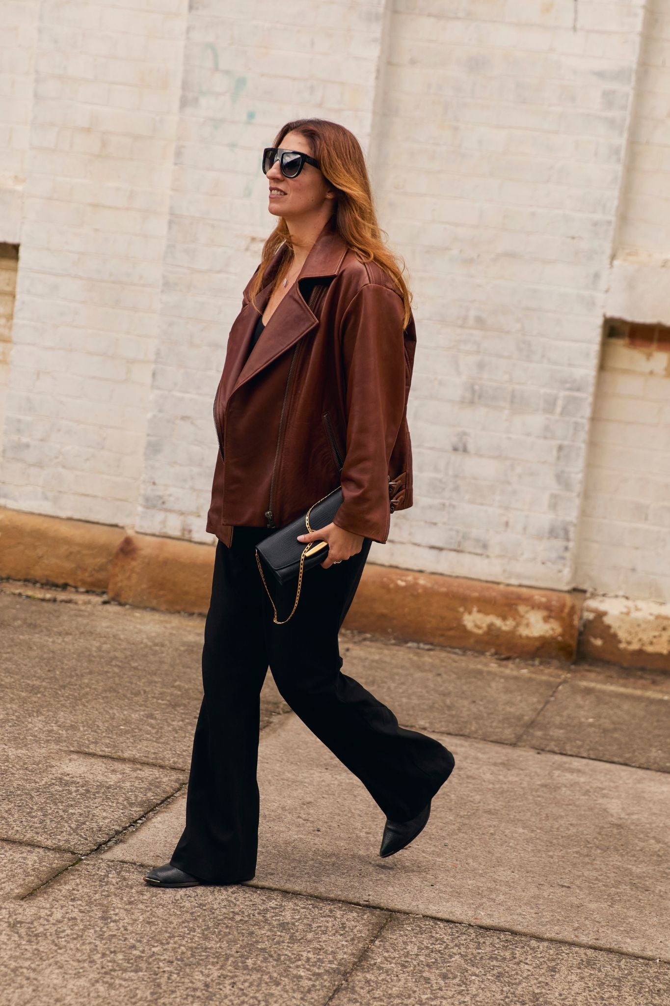 New Yorker Oversized Motor Jacket – Vintage Chocolate Leather