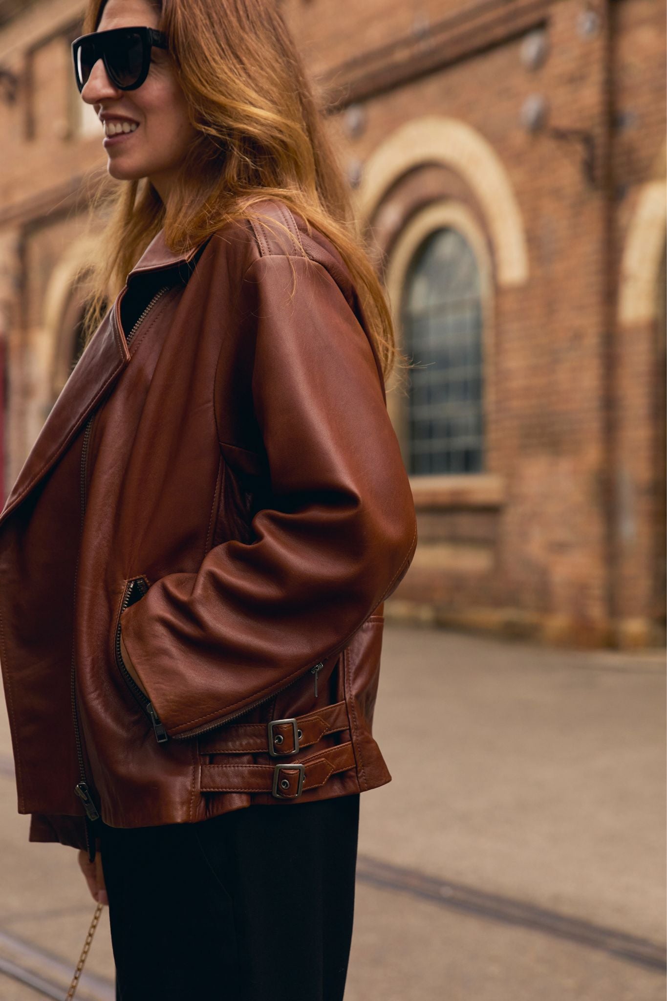 New Yorker Oversized Motor Jacket – Vintage Chocolate Leather