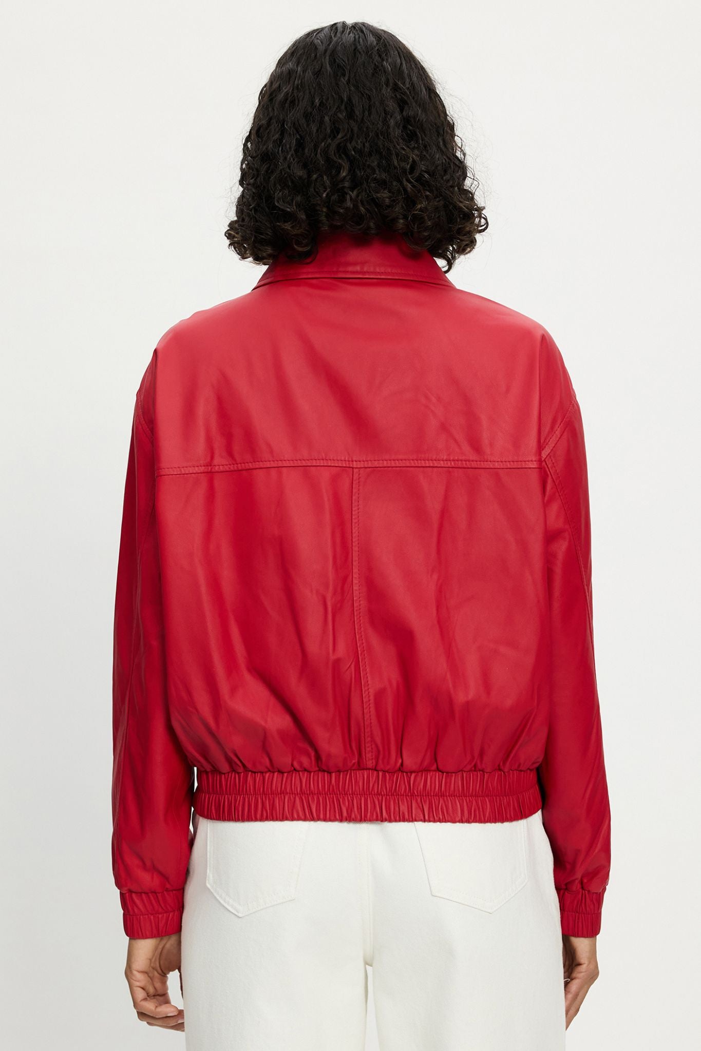 Bedford Bomber Jacket Lipstick Red Leather