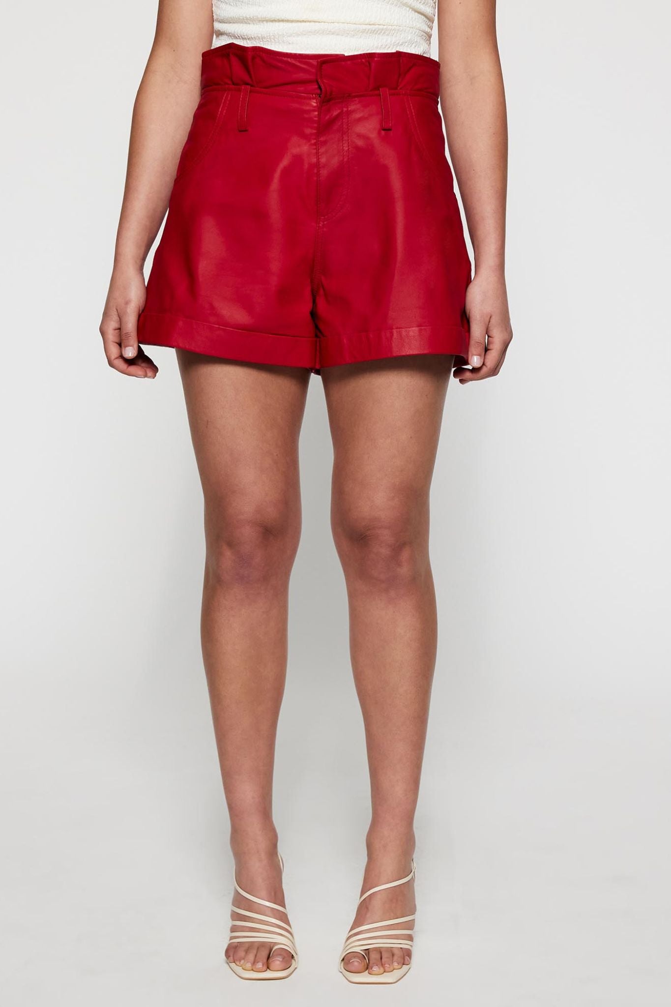 Sullivan Paperbag Short Lipstick Red Leather