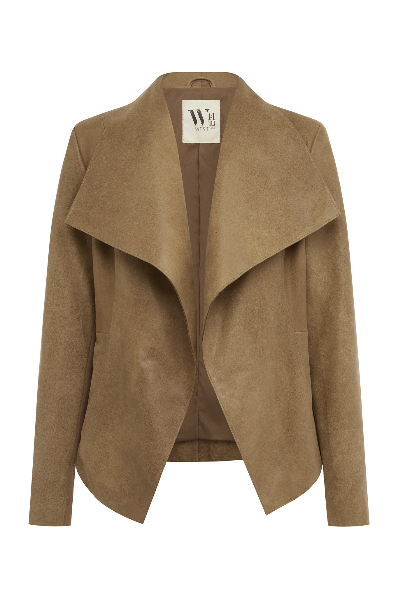 Isabella Drape Jacket Almond Brown Leather