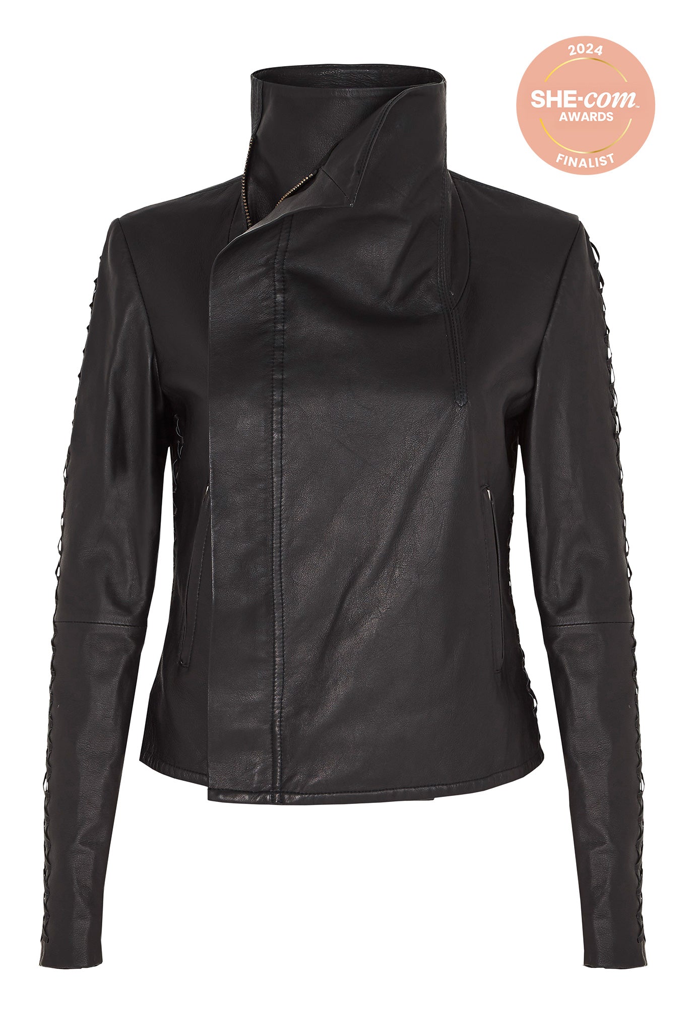 The Paddington Drape Jacket Black Leather