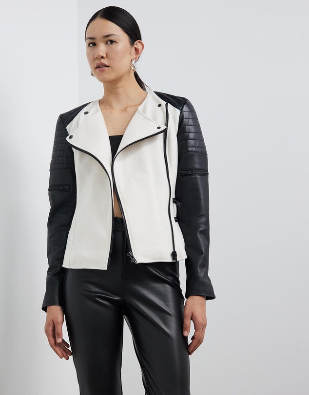 Wool hot sale biker jacket