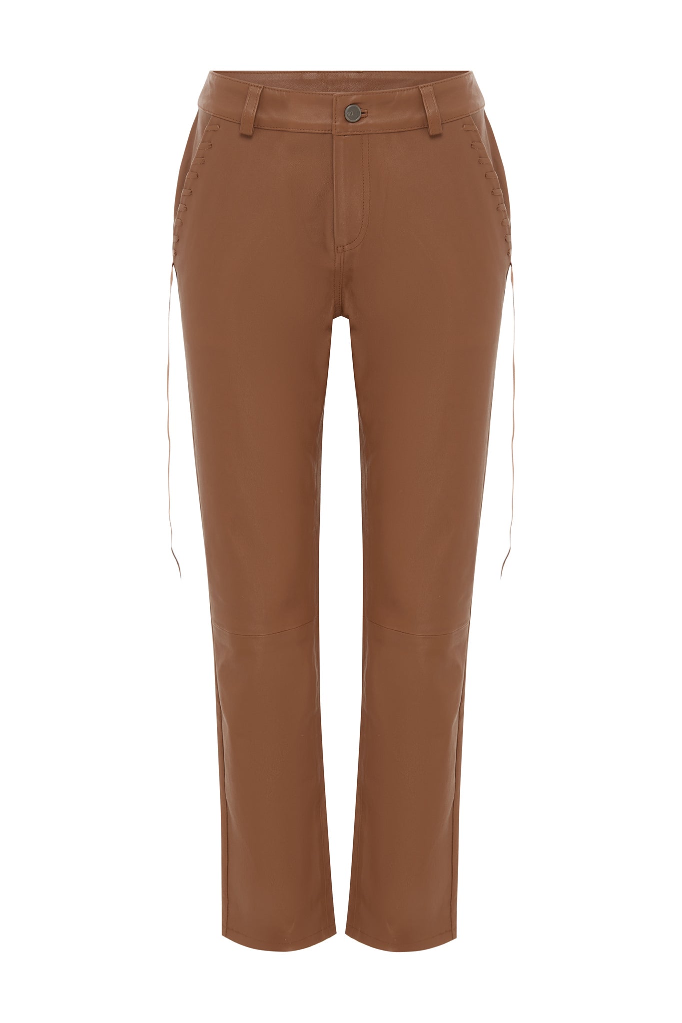 The Bondi Slouch Pant Golden Brown Stretch Leather