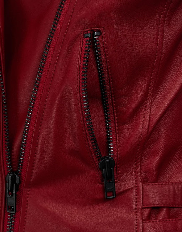 New Yorker Motor Jacket Rhythmic Red Leather