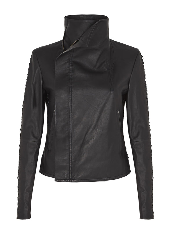 The Paddington Drape Jacket Black Leather