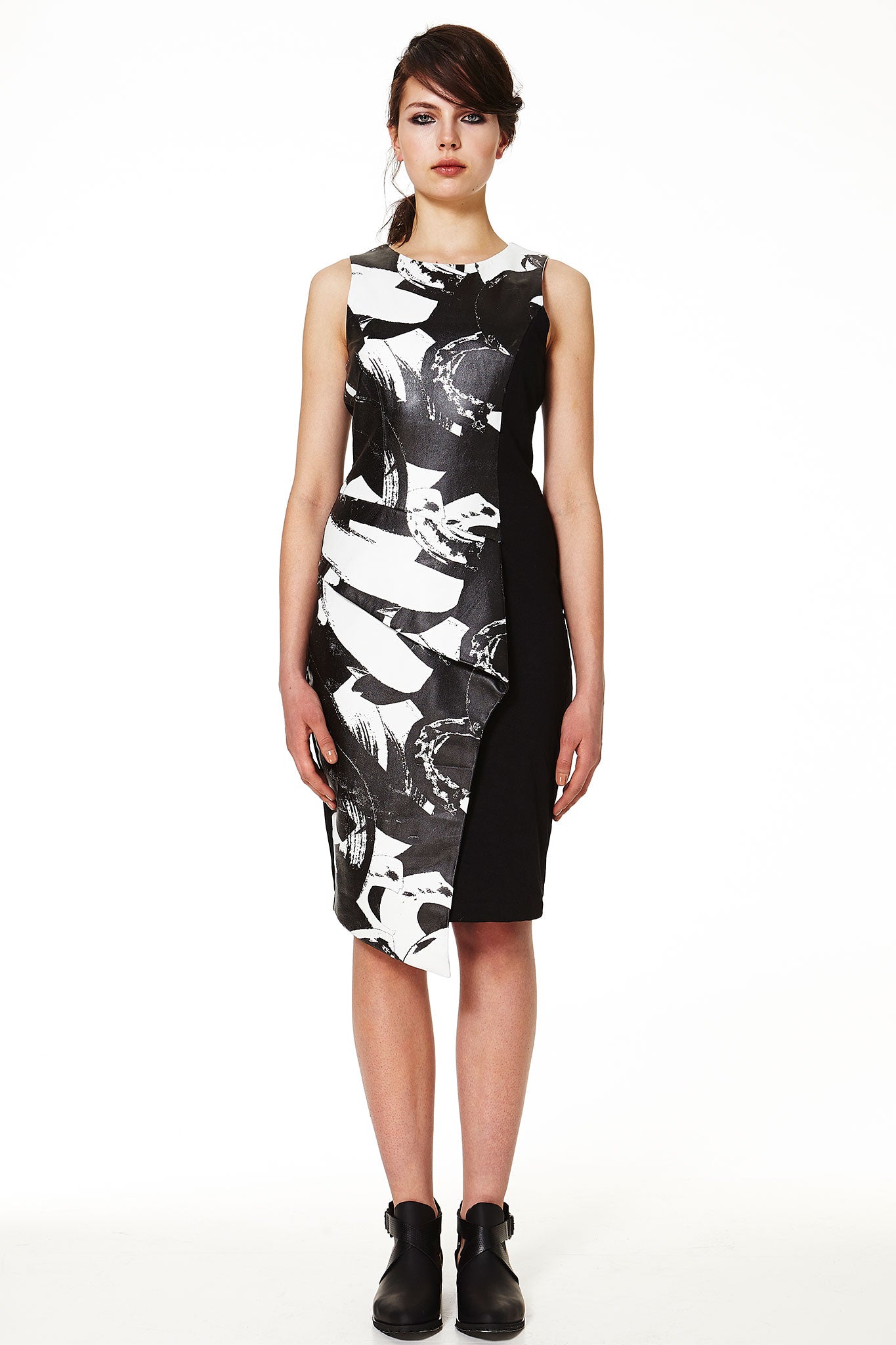 Vanderbilt Leather Dress with Fold PRINT - SAMPLE