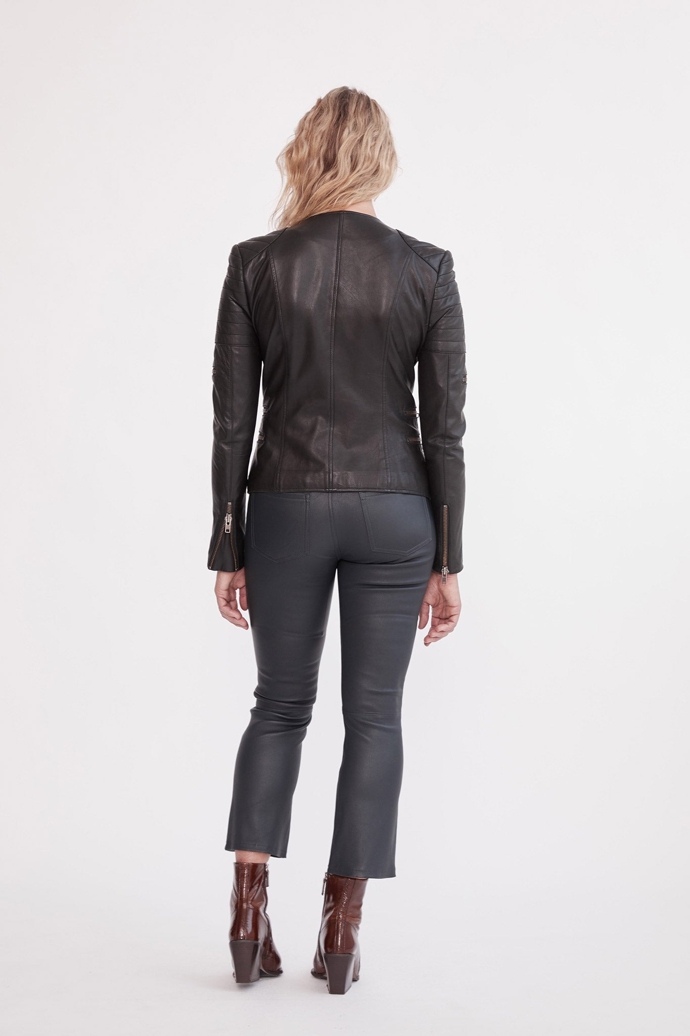 Midtown Kick Flare Pant Ink Stretch Leather