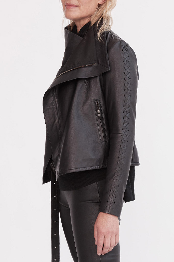 Draped 2024 leather jacket