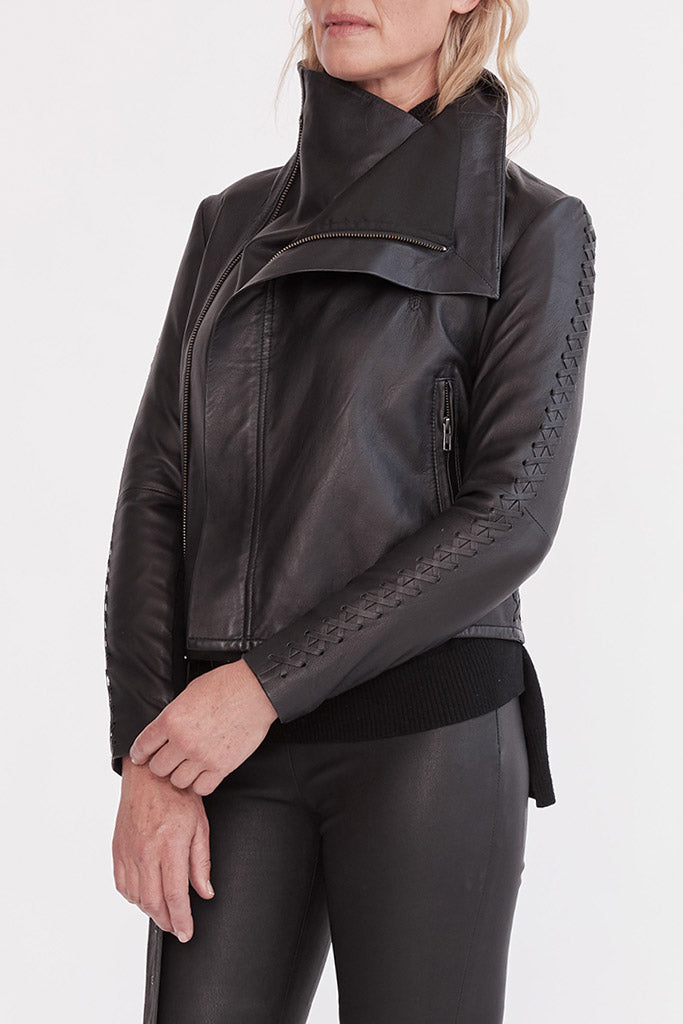 Draped 2025 leather jacket