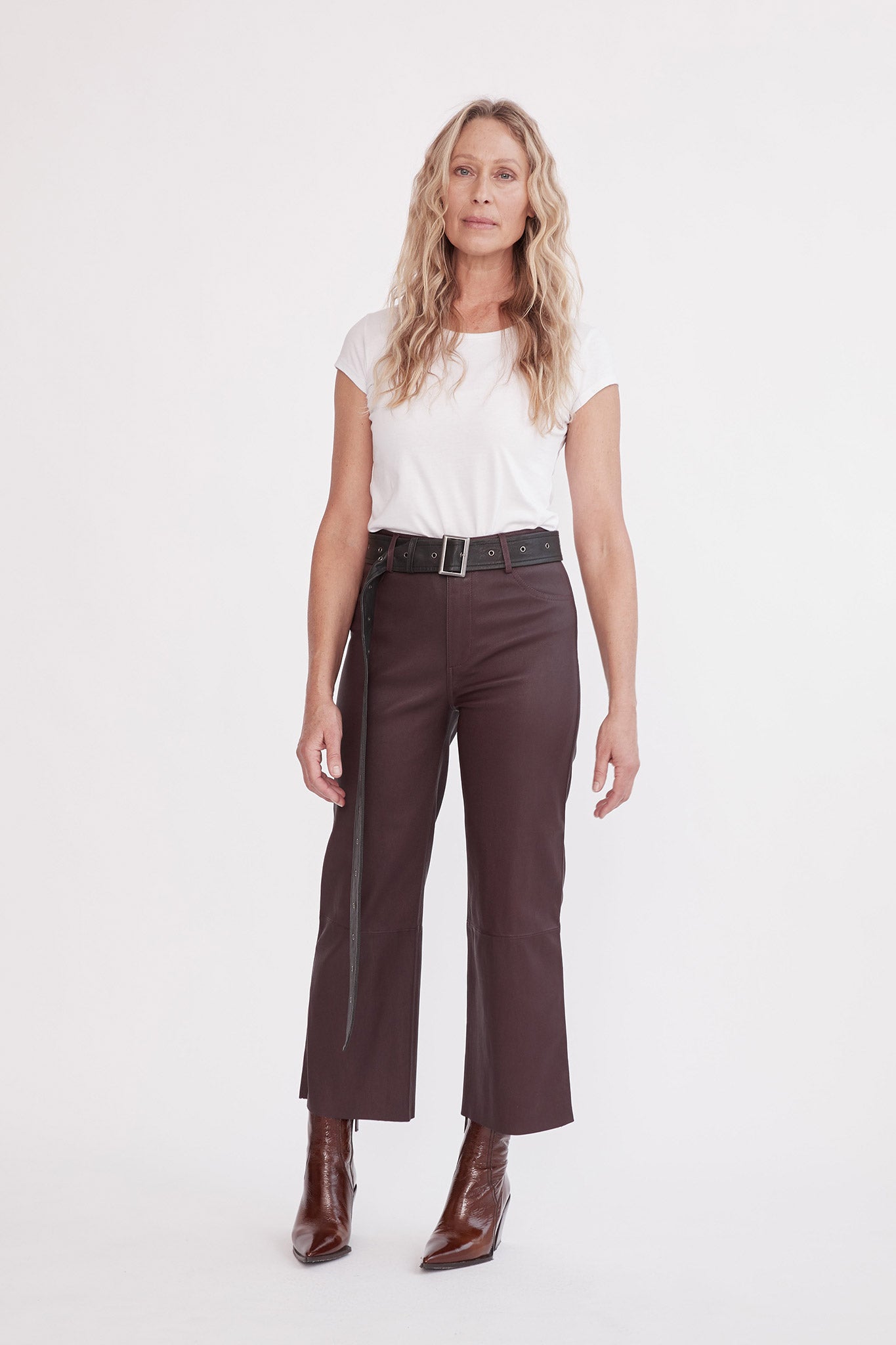 Prospect Pant Shiraz Stretch Leather - SAMPLE