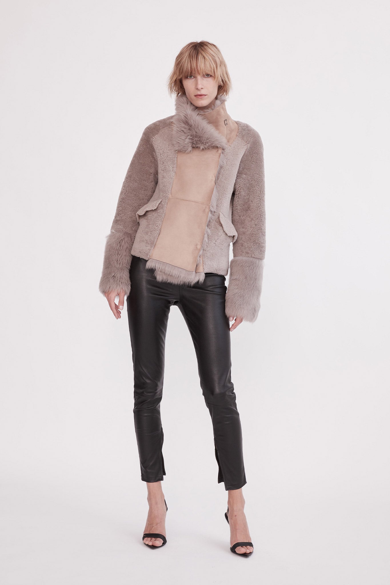 Spring Street Shearling Coat Taupe Shearling