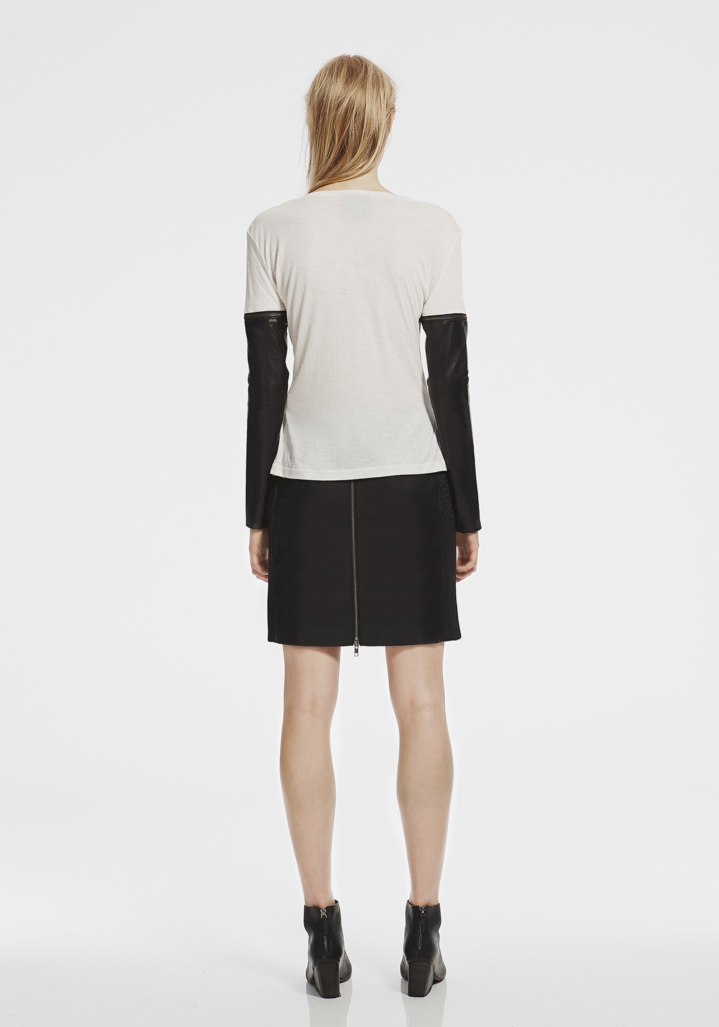 Monroe Street Pencil Skirt Black Leather - SAMPLE