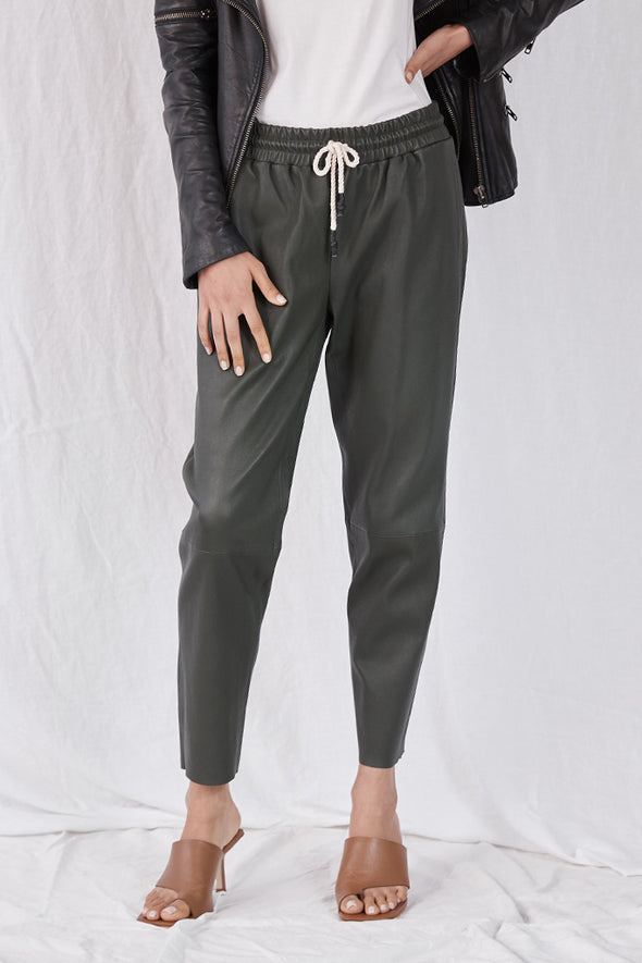 Downtown Track Pant Deep Depths Stretch Leather - SAMPLE