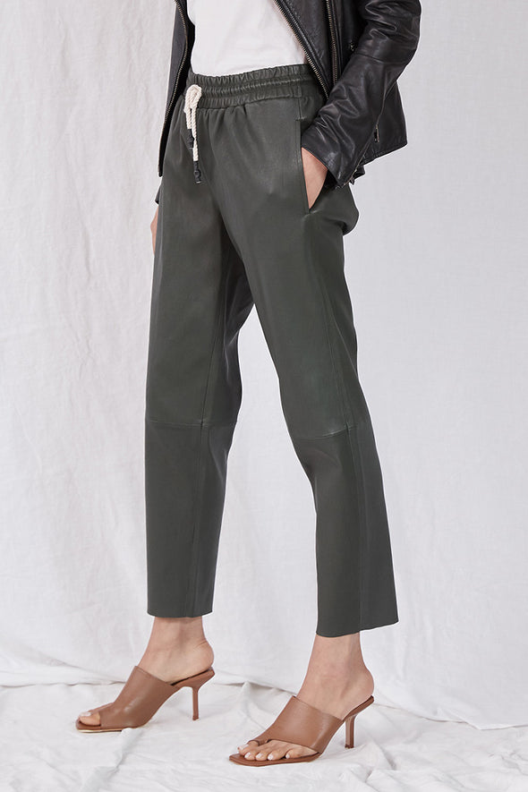 Downtown Track Pant Deep Depths Stretch Leather - SAMPLE