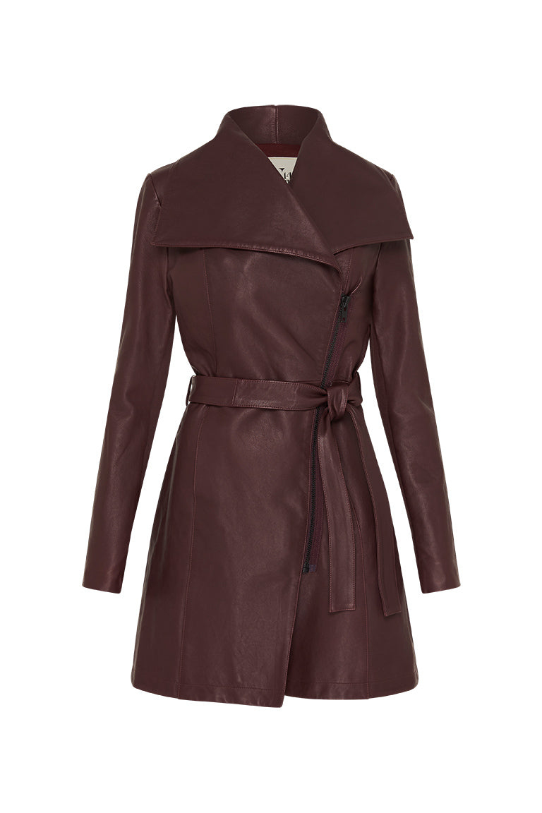 Washington Drape Trench Shiraz Leather - SAMPLE