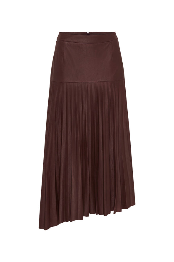 Park Avenue Pleat Skirt Shiraz Leather