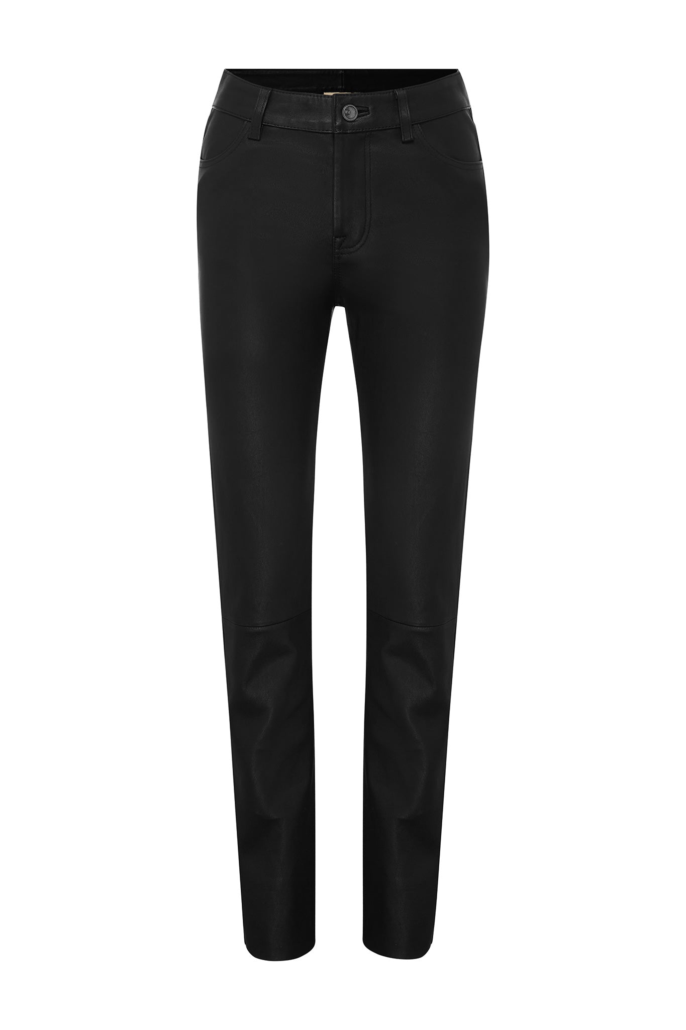 Grove Straight Leg Pant Black Stretch Leather