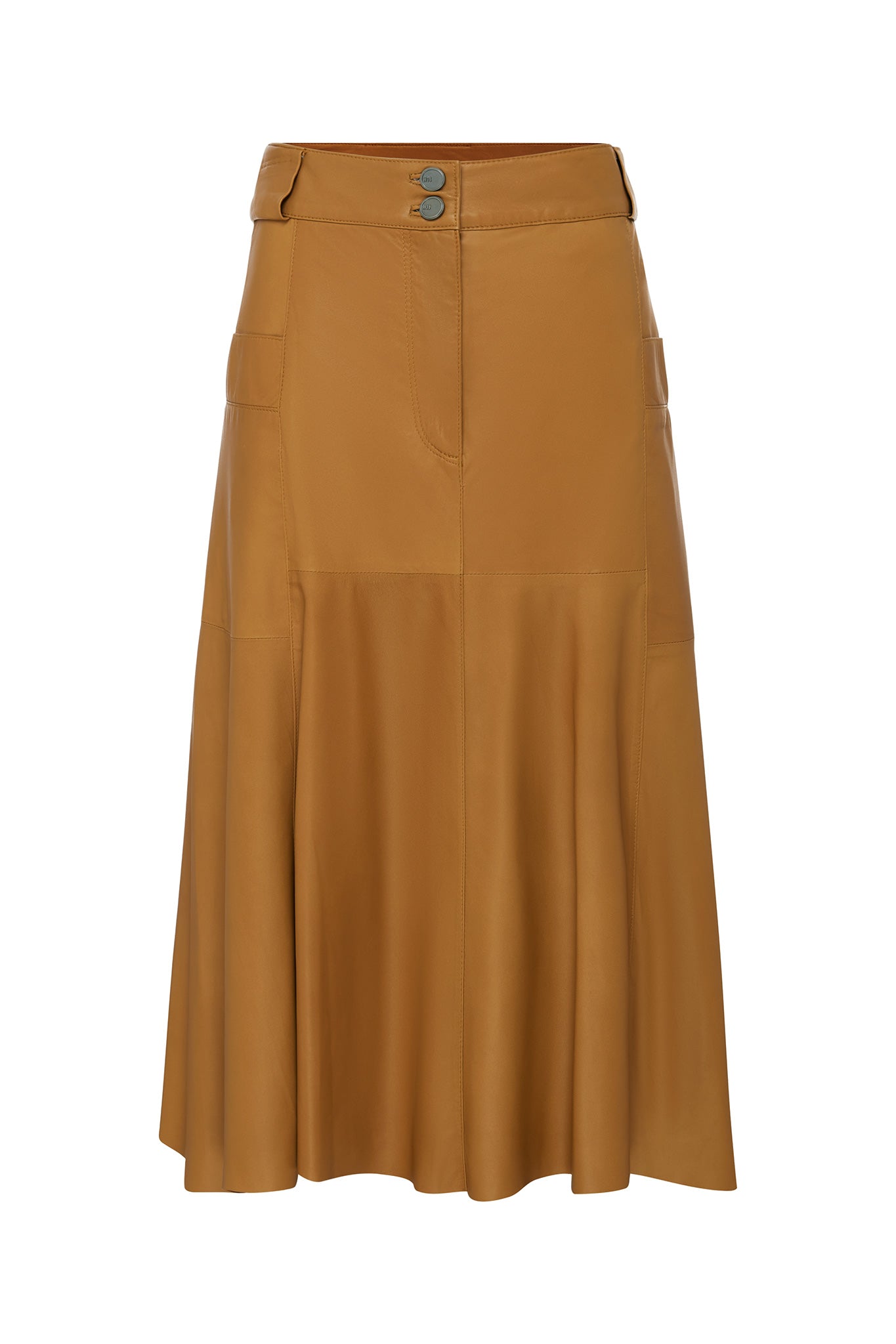 Hudson High-Rise Skirt Toasty Caramel Leather