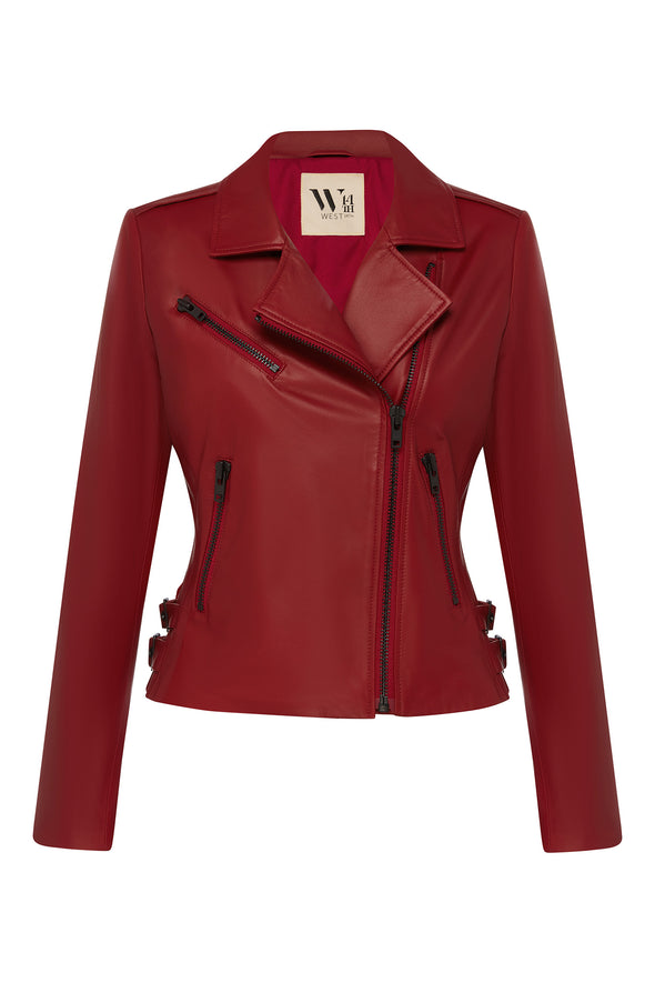 New Yorker Motor Jacket Rhythmic Red Leather