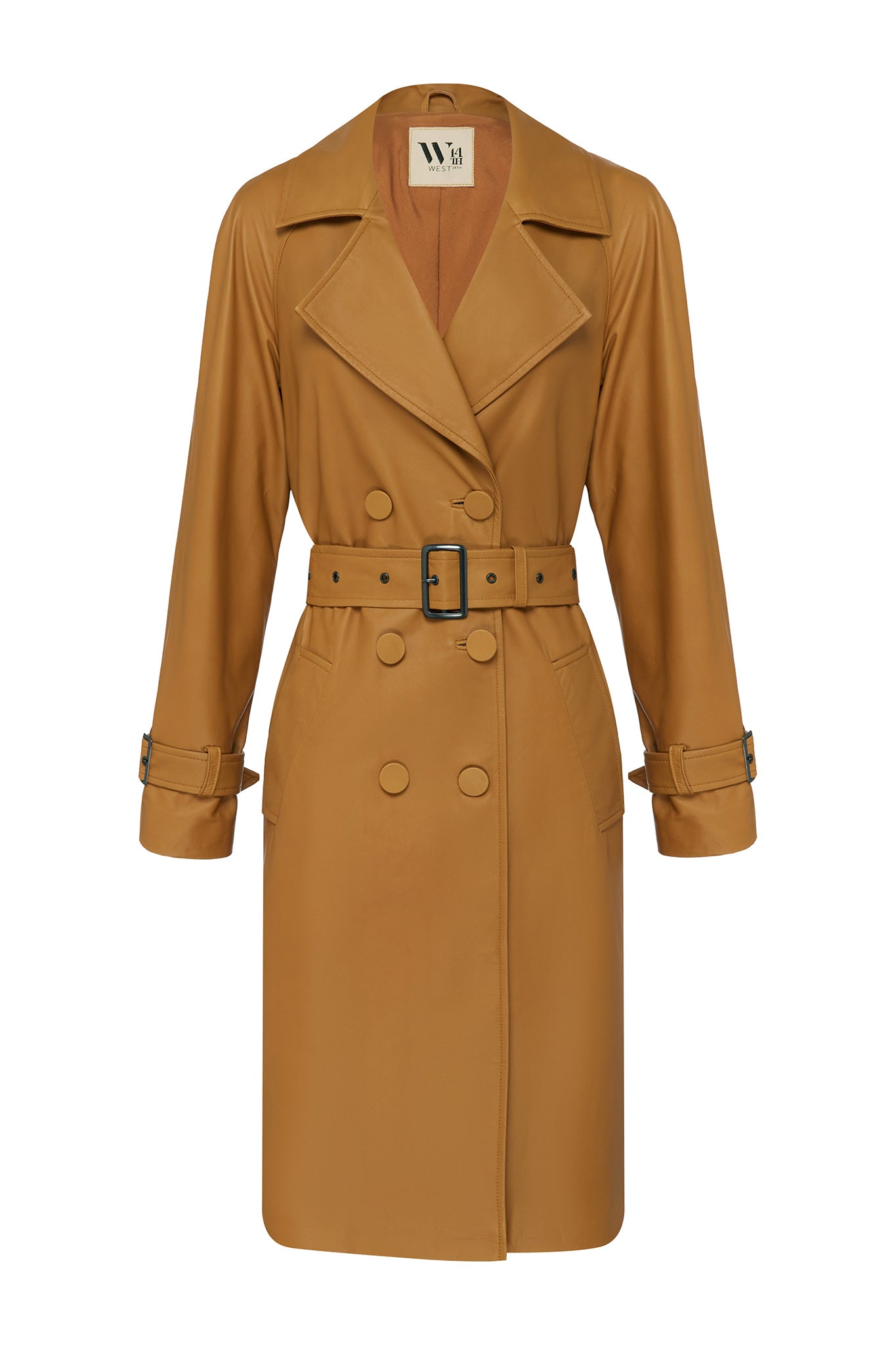 Soho Slouch Leather Trench Toasty Caramel Leather