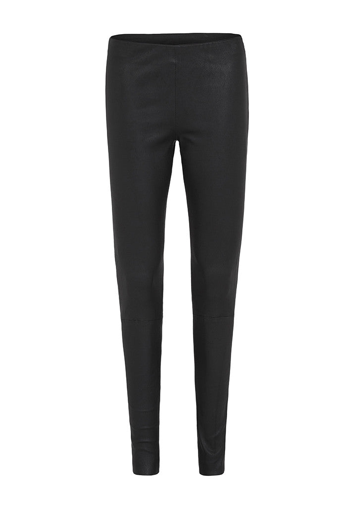 West Broadway Sleek Leather Leggings Black