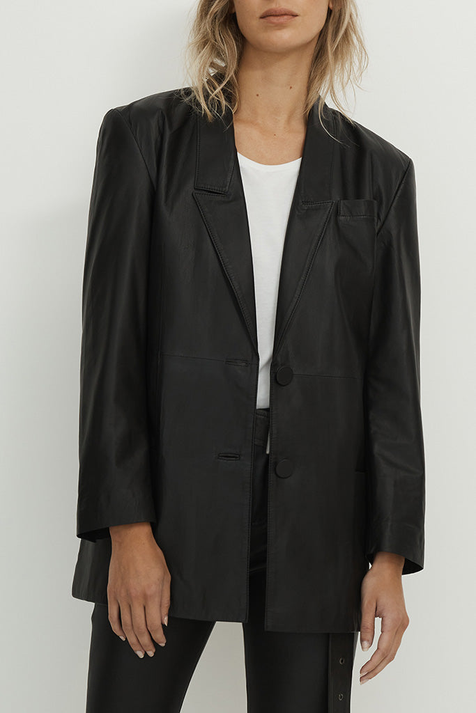 Broome Blazer Black Leather