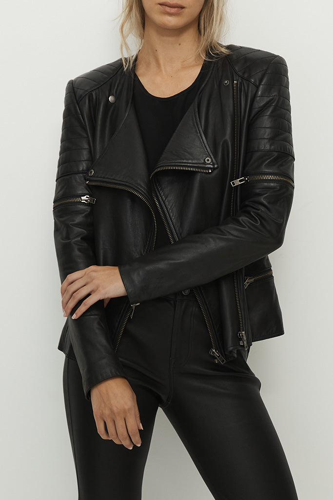 Greenwich Street Motor Jacket Black Leather