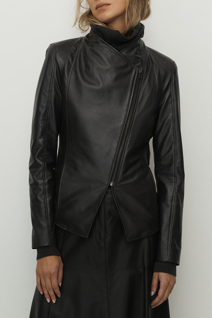 Elizabeth Jacket Vegetable Tanned Black Leather